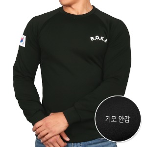 ROKA 티셔츠 기모 긴팔 검정